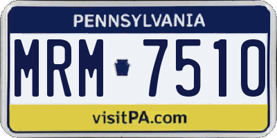 PA license plate MRM7510