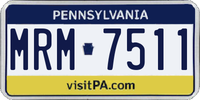 PA license plate MRM7511