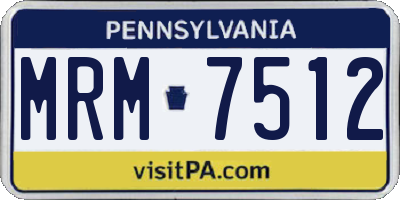 PA license plate MRM7512