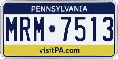 PA license plate MRM7513