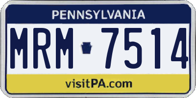 PA license plate MRM7514