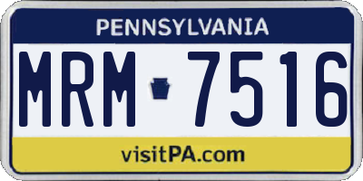 PA license plate MRM7516