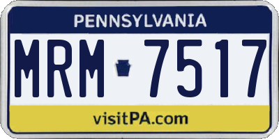 PA license plate MRM7517