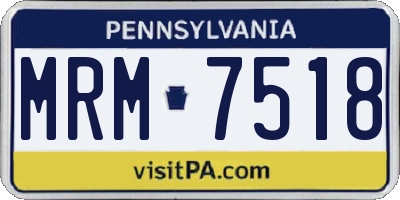 PA license plate MRM7518