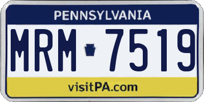 PA license plate MRM7519