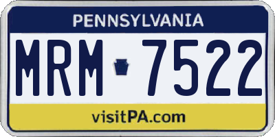 PA license plate MRM7522
