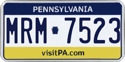 PA license plate MRM7523