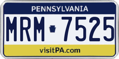 PA license plate MRM7525