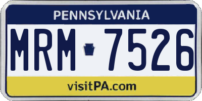 PA license plate MRM7526