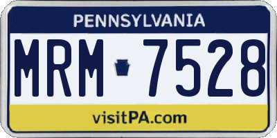 PA license plate MRM7528