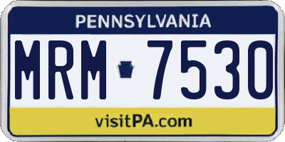 PA license plate MRM7530