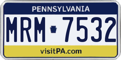 PA license plate MRM7532