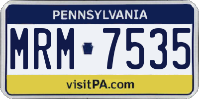 PA license plate MRM7535