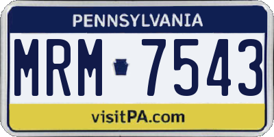 PA license plate MRM7543
