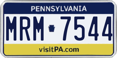 PA license plate MRM7544