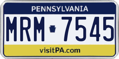 PA license plate MRM7545
