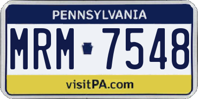 PA license plate MRM7548
