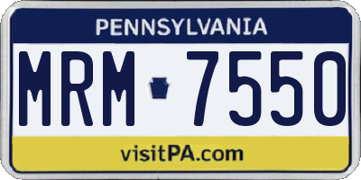 PA license plate MRM7550