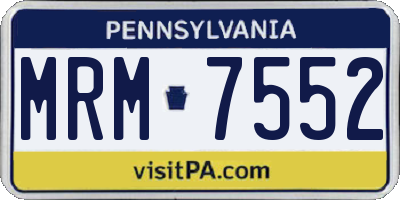 PA license plate MRM7552
