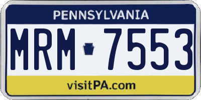 PA license plate MRM7553