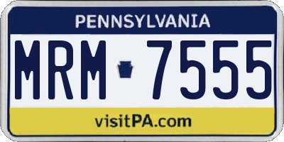 PA license plate MRM7555
