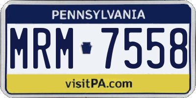 PA license plate MRM7558