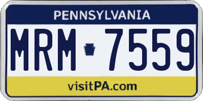 PA license plate MRM7559