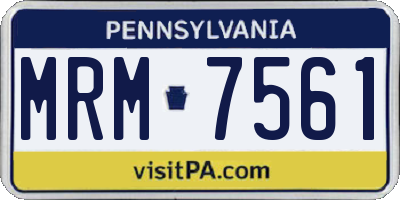 PA license plate MRM7561
