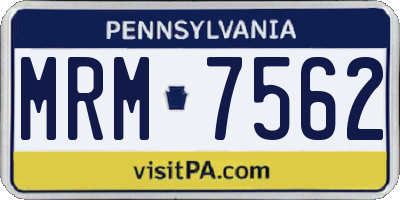 PA license plate MRM7562