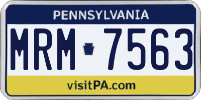 PA license plate MRM7563