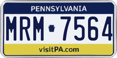 PA license plate MRM7564