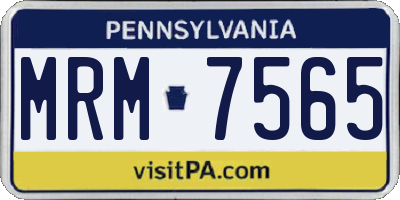 PA license plate MRM7565