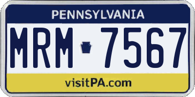 PA license plate MRM7567