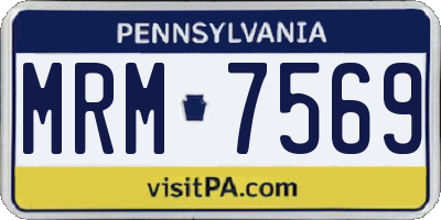 PA license plate MRM7569