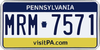 PA license plate MRM7571