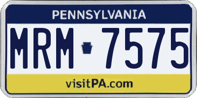 PA license plate MRM7575