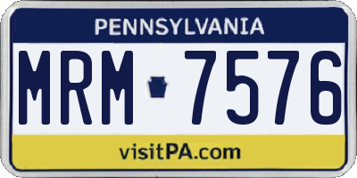 PA license plate MRM7576