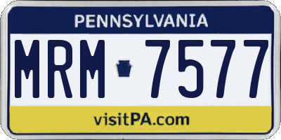 PA license plate MRM7577