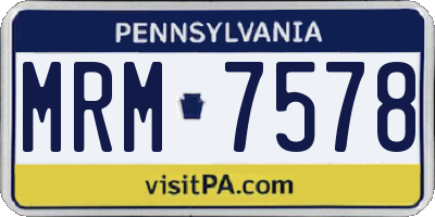PA license plate MRM7578