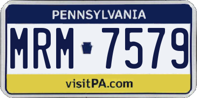 PA license plate MRM7579