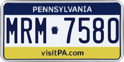 PA license plate MRM7580