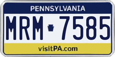 PA license plate MRM7585