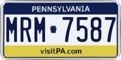 PA license plate MRM7587