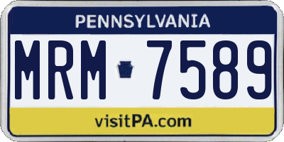 PA license plate MRM7589