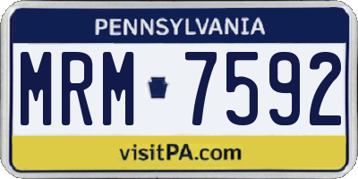 PA license plate MRM7592