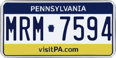 PA license plate MRM7594