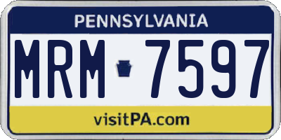 PA license plate MRM7597