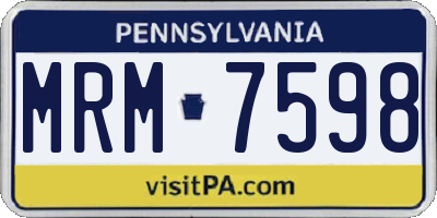 PA license plate MRM7598