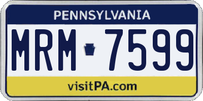 PA license plate MRM7599