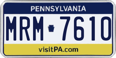 PA license plate MRM7610